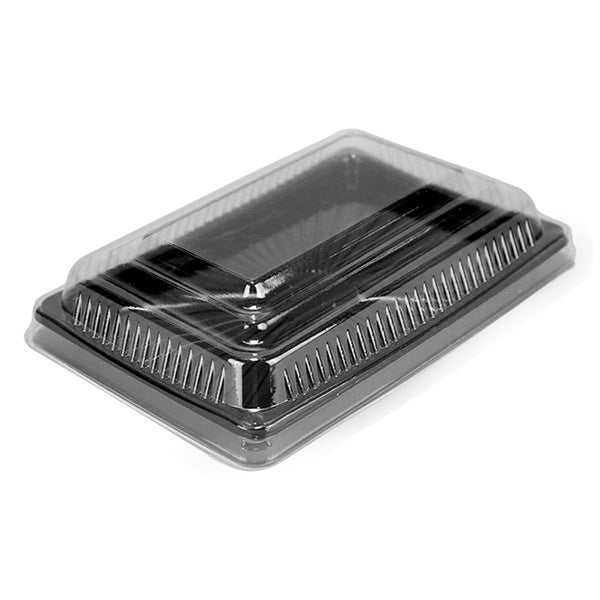 Bandeja sushi base negra con tapa separada - 18x11x4cm