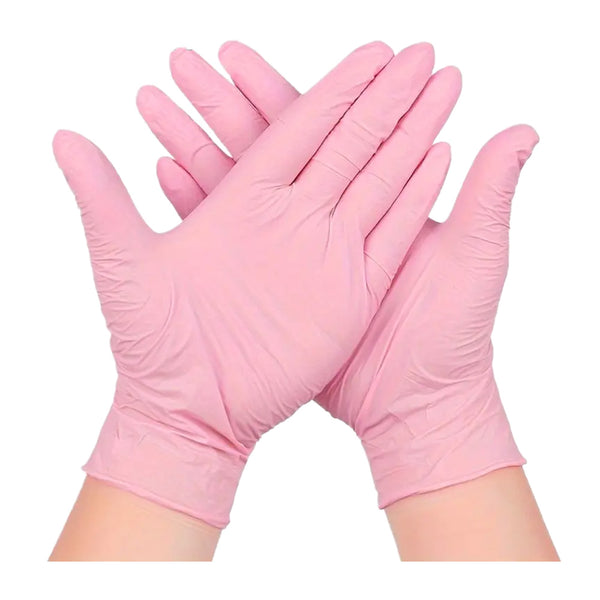 Guantes de nitrilo rosados - Pack x100