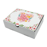 Caja DIA DE LA MADRE microcorrugada Blanca 24x18x6,5 cm - Pack x25