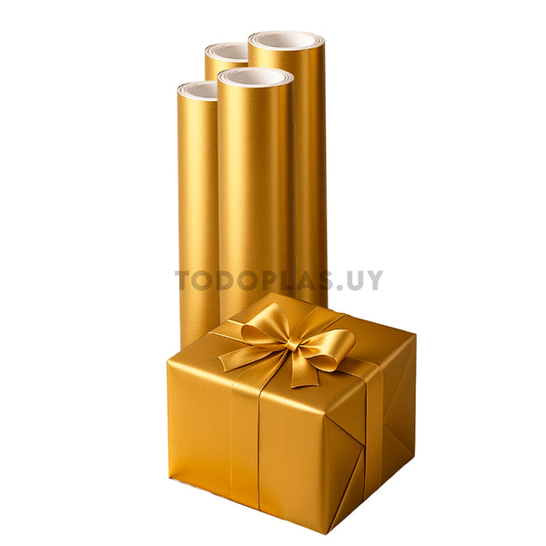 Papel de regalo dorado en hojas 70x100 cm - Pack x5 hojas