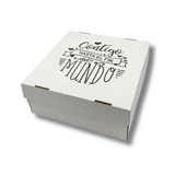 Caja plus HASTA EL FIN DEL MUNDO blanca - 2 medidas - Pack x10