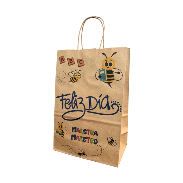 Bolsa Papel kraft Día Del Maestro/a #1 - 4 medidas - Pack x25