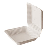 Portacomida de bagazo compostable con tapa - 600/800/1150ml