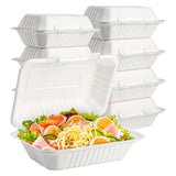 Portacomida de bagazo compostable con tapa - 600/800/1150ml