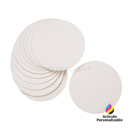 Posavaso redondo blanco de cartón reciclado 9.5cm - Pack x50