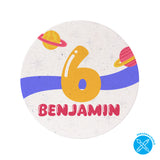 Posavasos Cumpleaños Infantiles - Nombre y Número Personalizado - Pack x20