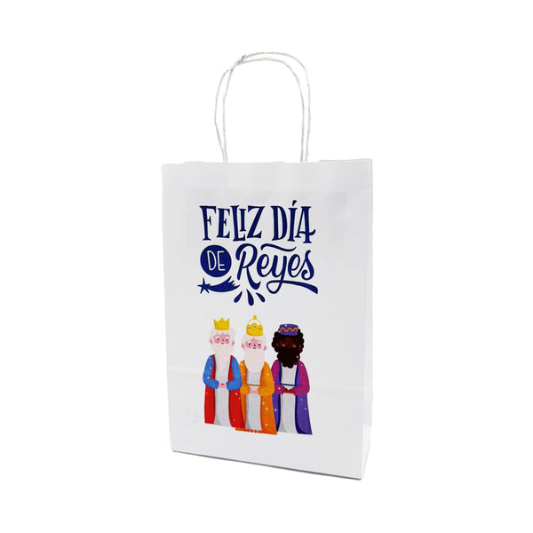 Bolsa Papel Blanca con diseño Reyes Magos - 3 medidas