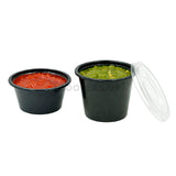 Salsero vasito negro con tapa 30/60ml - Pack x100