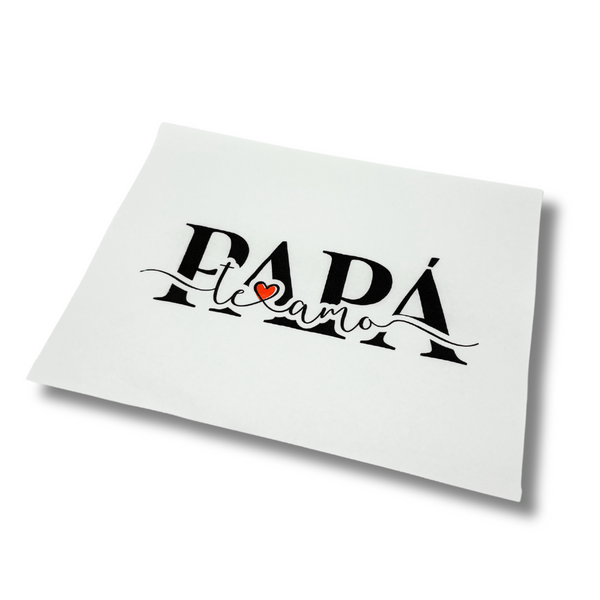 Hojas papel sulfito - PAPÁ TE AMO - 25X33 cm