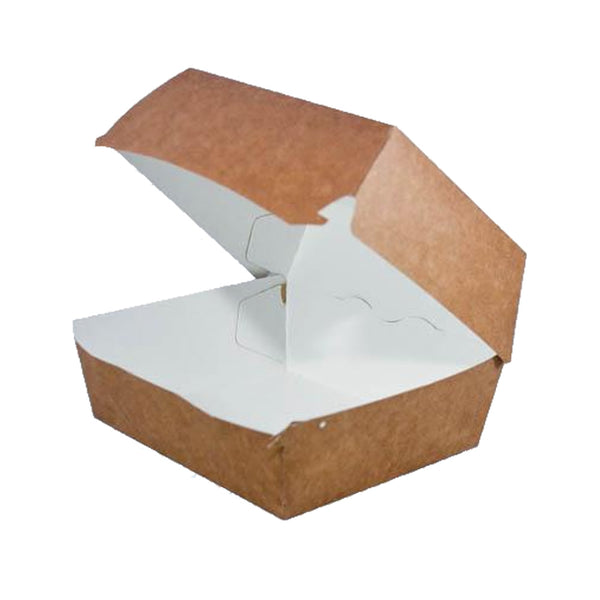 Caja de cartulina marrón para hamburgesa | 12 x 12 x 8 cm