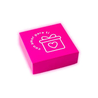 Caja rosa con frase | 12 x 12 x 4 cm